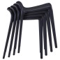 vidaXL Taburetes apilables 4 unidades plástico negro vidaXL Taburetes apilables 4 unidades plástico negro