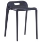 vidaXL Taburetes apilables 4 unidades plástico negro vidaXL Taburetes apilables 4 unidades plástico negro