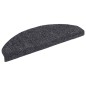 vidaXL Alfombrilla escaleras 15ud tela punzonada 65x21x4cm gris oscuro