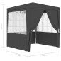 vidaXL Carpa profesional fiestas con paredes gris 90 g/m² 2,5x2,5 m vidaXL Carpa profesional fiestas con paredes gris 90 g/m² 2,5x2,5 m