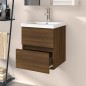 vidaXL Mueble de lavabo madera contrachapada marrón roble 41x38,5x45cm vidaXL Mueble de lavabo madera contrachapada marrón roble 41x38,5x45cm