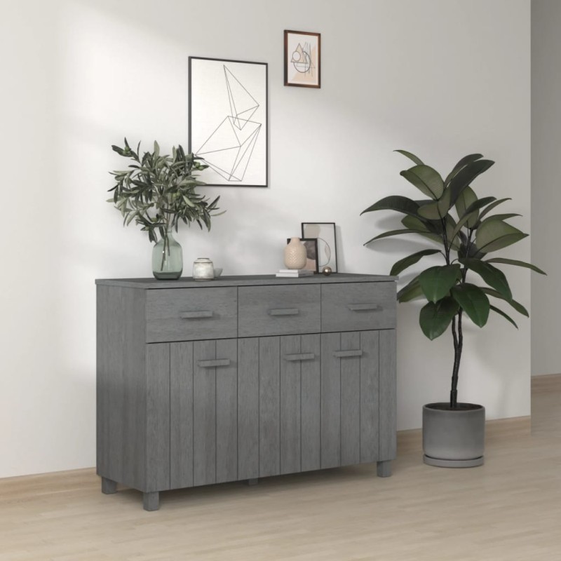 vidaXL Aparador HAMAR madera maciza pino gris oscuro 113x40x80 cm vidaXL Aparador HAMAR madera maciza pino gris oscuro 113x40x80 cm