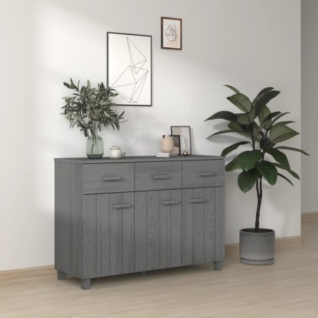 vidaXL Aparador HAMAR madera maciza pino gris oscuro 113x40x80 cm