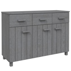 vidaXL Aparador HAMAR madera maciza pino gris oscuro 113x40x80 cm
