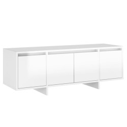 vidaXL Mueble de TV madera contrachapada blanco brillo 120x30x40,5 cm
