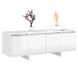 vidaXL Mueble de TV madera contrachapada blanco brillo 120x30x40,5 cm vidaXL Mueble de TV madera contrachapada blanco brillo 120x30x40,5 cm