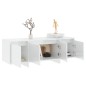 vidaXL Mueble de TV madera contrachapada blanco brillo 120x30x40,5 cm vidaXL Mueble de TV madera contrachapada blanco brillo 120x30x40,5 cm