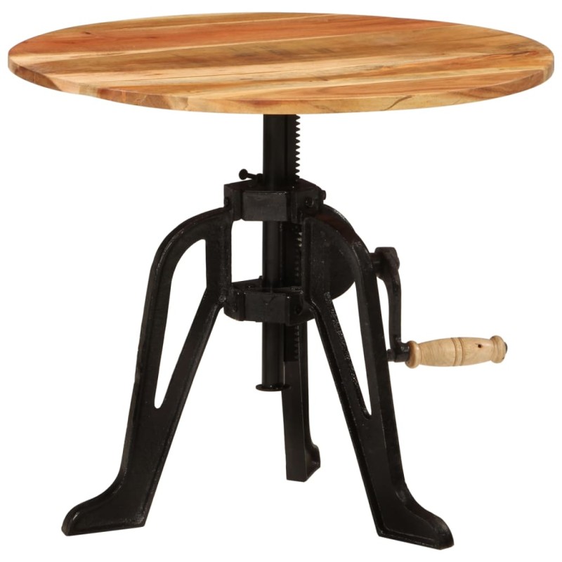 vidaXL Mesa auxiliar madera de acacia y hierro fundido 60x(42-62) cm vidaXL Mesa auxiliar madera de acacia y hierro fundido 60x(42-62) cm