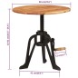 vidaXL Mesa auxiliar madera de acacia y hierro fundido 60x(42-62) cm vidaXL Mesa auxiliar madera de acacia y hierro fundido 60x(42-62) cm
