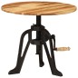vidaXL Mesa auxiliar madera de acacia y hierro fundido 60x(42-62) cm vidaXL Mesa auxiliar madera de acacia y hierro fundido 60x(42-62) cm