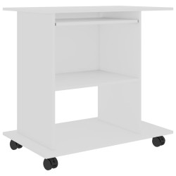 vidaXL Mesa de ordenador madera contrachapada blanco 80x50x75 cm