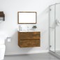 vidaXL Set de muebles baño 2 pzas madera contrachapada roble ahumado vidaXL Set de muebles baño 2 pzas madera contrachapada roble ahumado