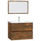 vidaXL Set de muebles baño 2 pzas madera contrachapada roble ahumado vidaXL Set de muebles baño 2 pzas madera contrachapada roble ahumado