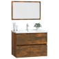 vidaXL Set de muebles baño 2 pzas madera contrachapada roble ahumado vidaXL Set de muebles baño 2 pzas madera contrachapada roble ahumado
