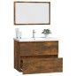 vidaXL Set de muebles baño 2 pzas madera contrachapada roble ahumado vidaXL Set de muebles baño 2 pzas madera contrachapada roble ahumado