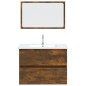 vidaXL Set de muebles baño 2 pzas madera contrachapada roble ahumado vidaXL Set de muebles baño 2 pzas madera contrachapada roble ahumado