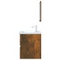 vidaXL Set de muebles baño 2 pzas madera contrachapada roble ahumado vidaXL Set de muebles baño 2 pzas madera contrachapada roble ahumado