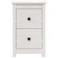 vidaXL Mesitas de noche 2 uds madera maciza pino blanco 40x35x61,5 cm vidaXL Mesitas de noche 2 uds madera maciza pino blanco 40x35x61,5 cm