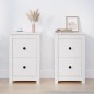 vidaXL Mesitas de noche 2 uds madera maciza pino blanco 40x35x61,5 cm vidaXL Mesitas de noche 2 uds madera maciza pino blanco 40x35x61,5 cm