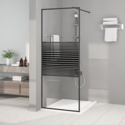 vidaXL Mampara de ducha vidrio ESG transparente negro 80x195 cm