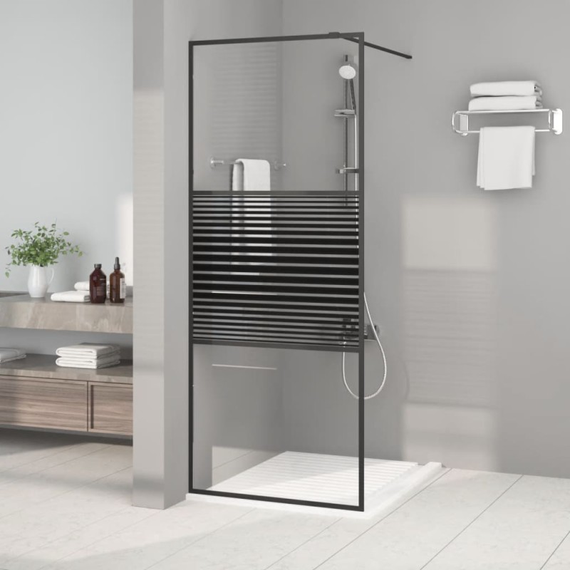 vidaXL Mampara de ducha vidrio ESG transparente negro 80x195 cm vidaXL Mampara de ducha vidrio ESG transparente negro 80x195 cm