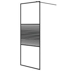 vidaXL Mampara de ducha vidrio ESG transparente negro 80x195 cm