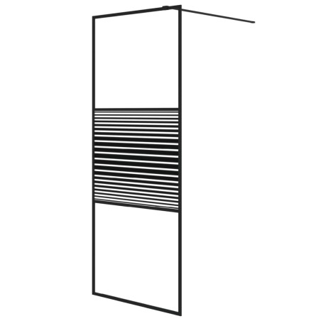 vidaXL Mampara de ducha vidrio ESG transparente negro 80x195 cm