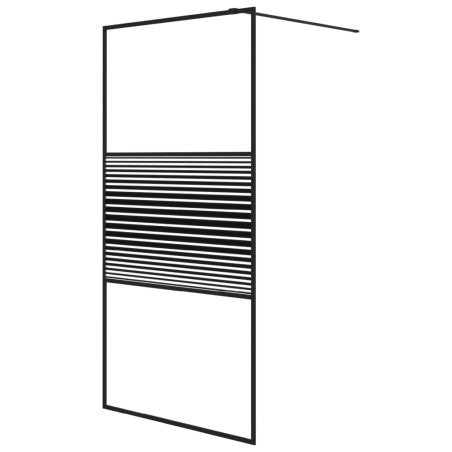 vidaXL Mampara de ducha vidrio ESG transparente negro 100x195 cm
