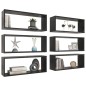 vidaXL Estante cubo de pared 6 uds contrachapado negro 60x15x23 cm vidaXL Estante cubo de pared 6 uds contrachapado negro 60x15x23 cm
