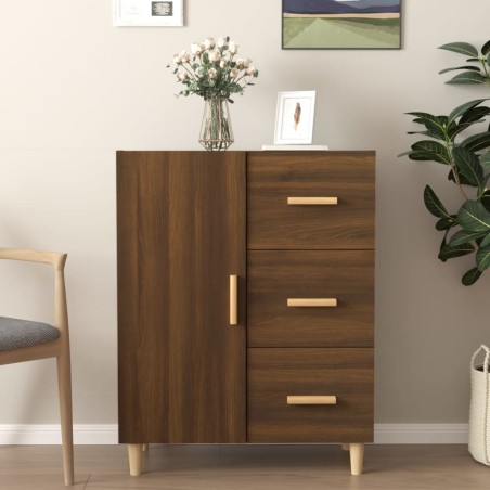 vidaXL Aparador de madera de ingeniería marrón roble 69,5x34x90 cm