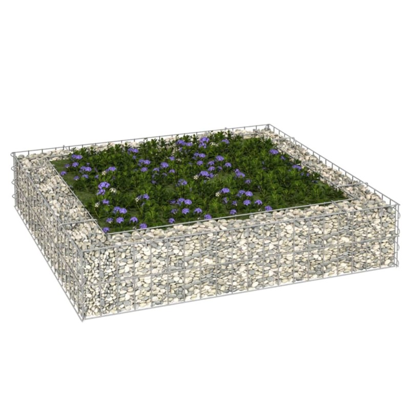 vidaXL Arriate de gaviones de acero galvanizado 100x100x20 cm vidaXL Arriate de gaviones de acero galvanizado 100x100x20 cm