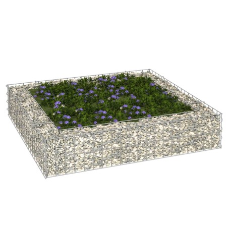 vidaXL Arriate de gaviones de acero galvanizado 100x100x20 cm