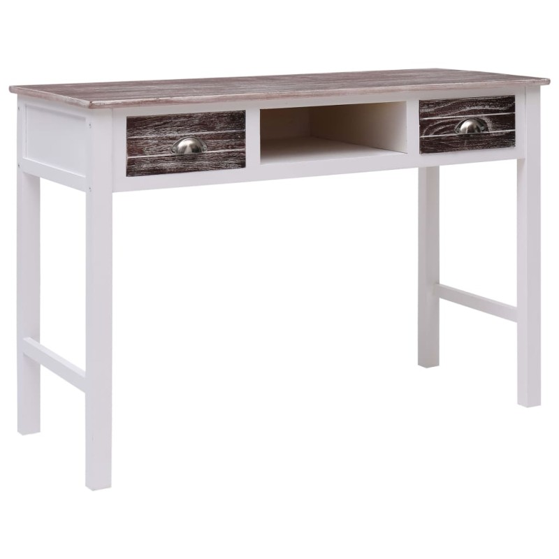 vidaXL Escritorio de madera marrón 110x45x76 cm vidaXL Escritorio de madera marrón 110x45x76 cm