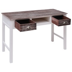 vidaXL Escritorio de madera marrón 110x45x76 cm