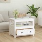 vidaXL Mesa de centro de madera maciza de pino blanco 71x49x55 cm vidaXL Mesa de centro de madera maciza de pino blanco 71x49x55 cm