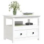 vidaXL Mesa de centro de madera maciza de pino blanco 71x49x55 cm vidaXL Mesa de centro de madera maciza de pino blanco 71x49x55 cm