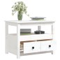 vidaXL Mesa de centro de madera maciza de pino blanco 71x49x55 cm vidaXL Mesa de centro de madera maciza de pino blanco 71x49x55 cm