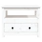 vidaXL Mesa de centro de madera maciza de pino blanco 71x49x55 cm vidaXL Mesa de centro de madera maciza de pino blanco 71x49x55 cm