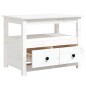 vidaXL Mesa de centro de madera maciza de pino blanco 71x49x55 cm vidaXL Mesa de centro de madera maciza de pino blanco 71x49x55 cm