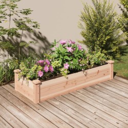 vidaXL Jardinera arriate con forro madera maciza abeto 120x45x25 cm