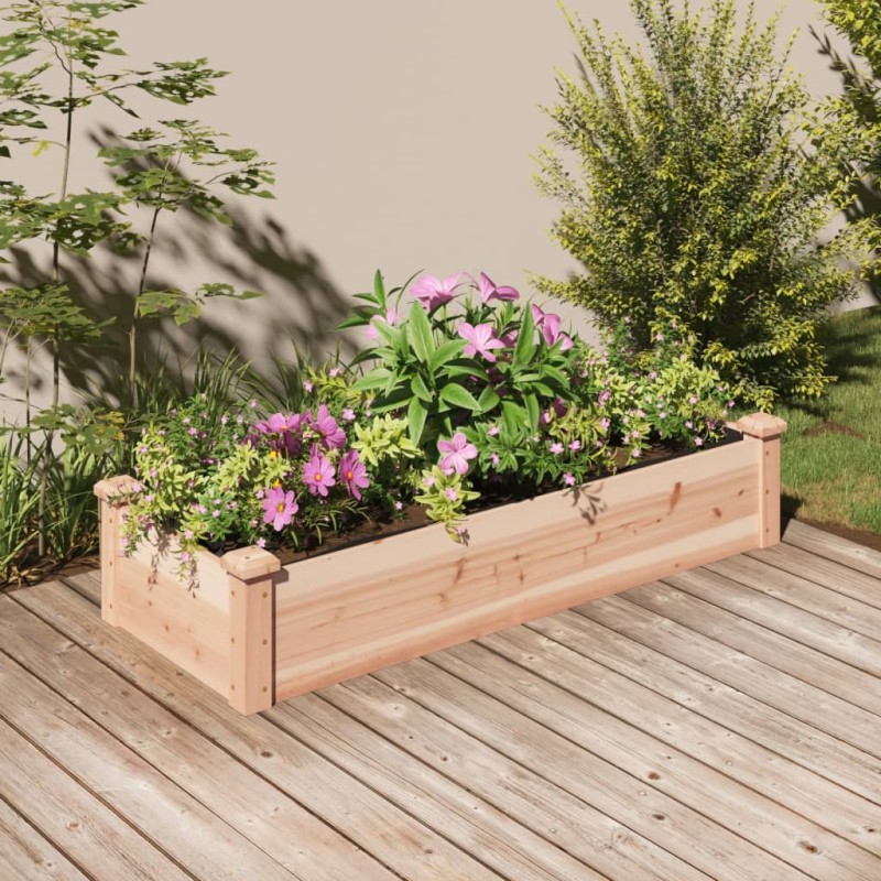 vidaXL Jardinera arriate con forro madera maciza abeto 120x45x25 cm vidaXL Jardinera arriate con forro madera maciza abeto 120x45x25 cm