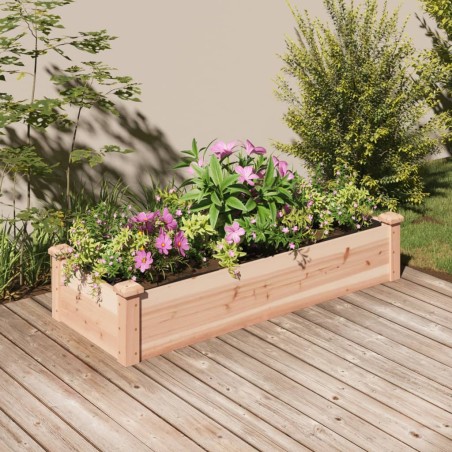 vidaXL Jardinera arriate con forro madera maciza abeto 120x45x25 cm