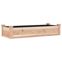 vidaXL Jardinera arriate con forro madera maciza abeto 120x45x25 cm