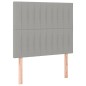 vidaXL Cama box spring colchón y luces LED tela gris claro 90x200 cm