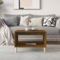 vidaXL Mesa de centro madera contrachapada roble ahumado 60x50x40 cm