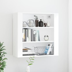 vidaXL Armario pared madera contrachapada blanco brillo 80x33x80 cm