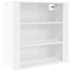vidaXL Armario pared madera contrachapada blanco brillo 80x33x80 cm
