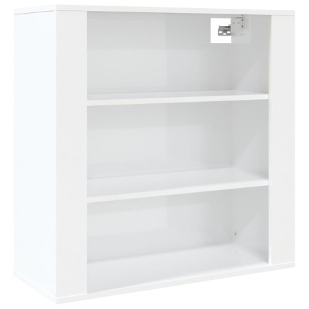 vidaXL Armario pared madera contrachapada blanco brillo 80x33x80 cm