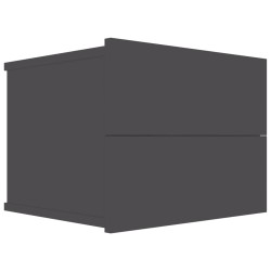 vidaXL Mesita de noche madera contrachapada gris 40x30x30 cm