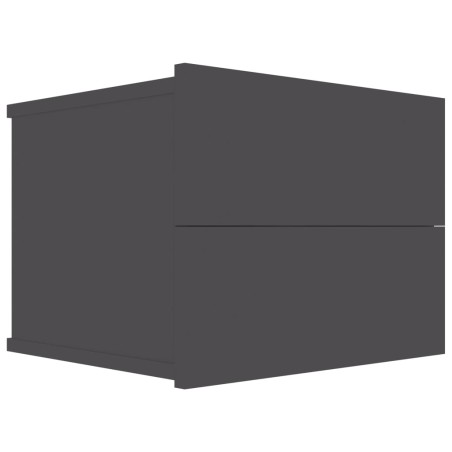 vidaXL Mesita de noche madera contrachapada gris 40x30x30 cm
